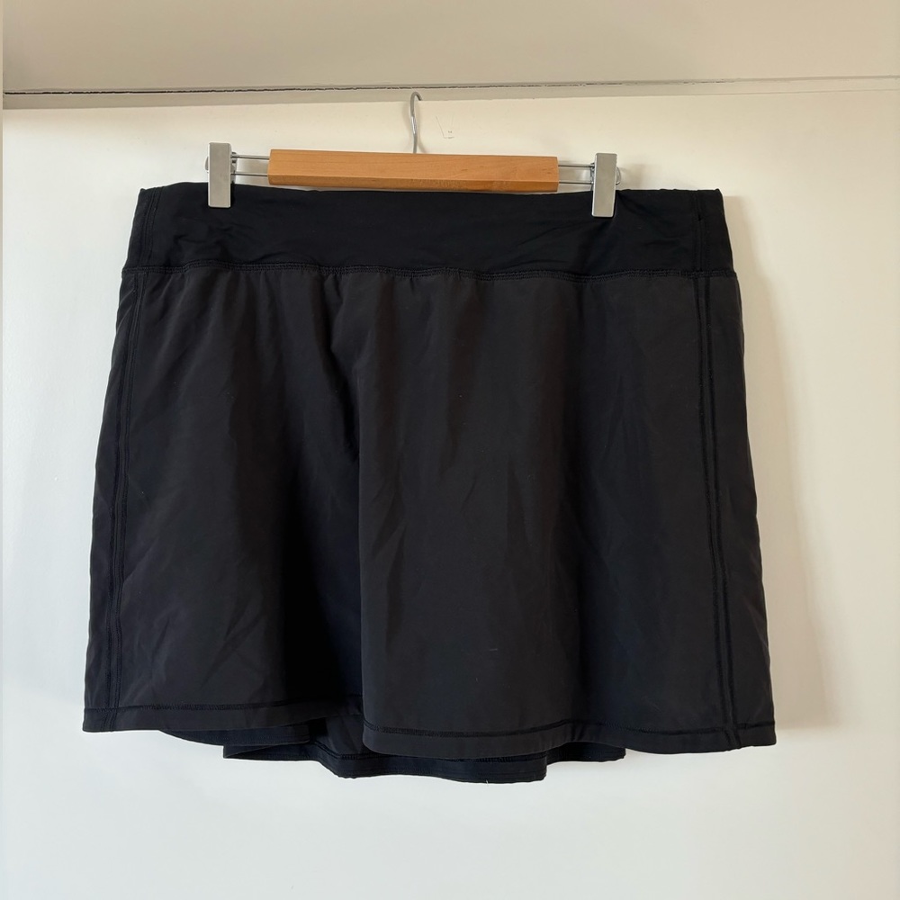Lululemon Pace Rival Mid-Rise Skirt, Black, Size 14 Long